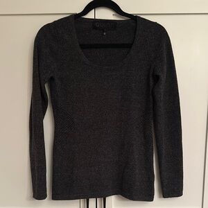 Quinn Women's Heathered Black/Gray CASHMERE Sweater